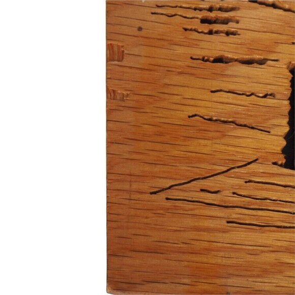 Vintage Lazer Cut Wood Art Harbor Fishing Scene by Philip A Deering OOAK - Picture 5 of 6